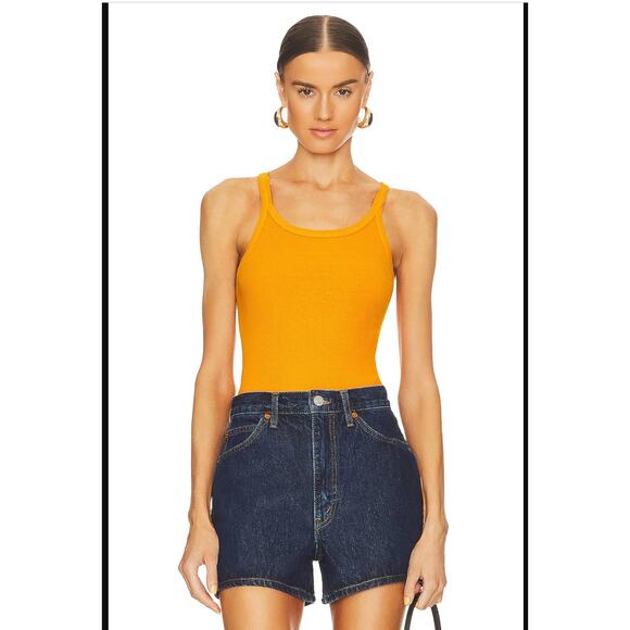 Revolve Re/Done x Hanes Ribbed Tank Bodysuit - Size Small - NWT - Picture 1 of 7